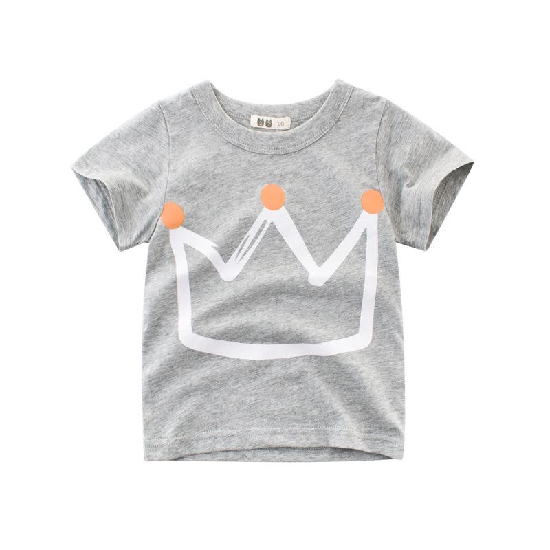 2-9 Years Children Short Sleeve T-shirts Korean Version Stripe Kids Clothing Boy Baby Cotton Tees Summer Cartoon Tops