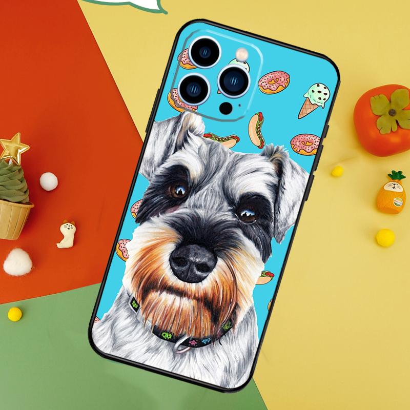 Lovely Dogs Schnauzer Case For iPhone 15 16 11 13 12 14 Pro Max Mini X XR XS 7 8 Plus Back Cover Shell
