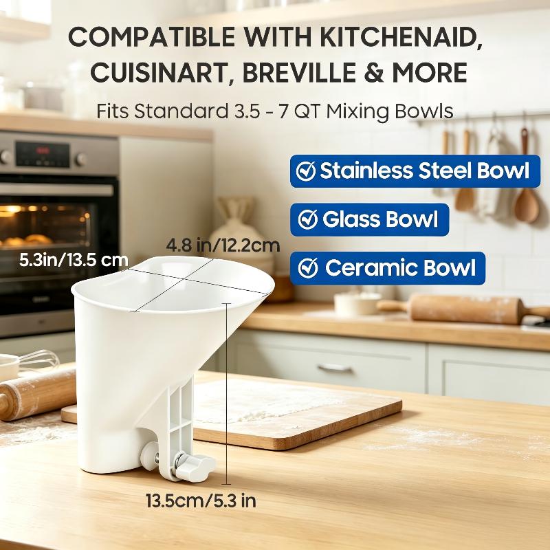 Imbuto per Farina per Accessori e Attacchi del Mixer da Cucina, Canna di Versamento Universale ad Ampia Apertura per Attacchi del Mixer