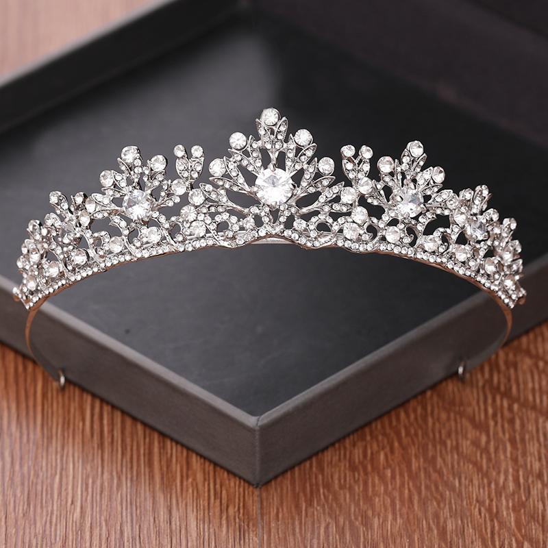 Luxury Rhinestone Crystal Headpiece Wedding Crown Bridal Hair Accessories White Diadem Princess Bridal Crown Tiara 3 Pcs белый
