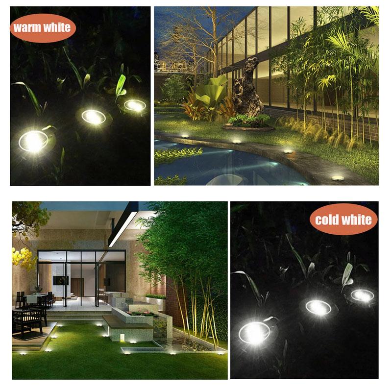 8LED Solar Ground Lights Waterproof Outdoor In-Ground Landscape Lighting for Garden Patio Pathway Lawn Bright Garden Solar Lamp