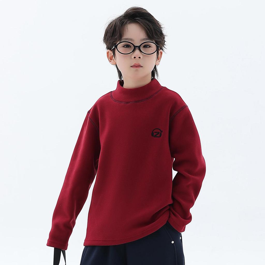 Modna bluza z kapturem dla chłopców, dwustronna, polarowa: Zimowa koszula 2025 z kołnierzem stojącym i długim rękawem dla dzieci.