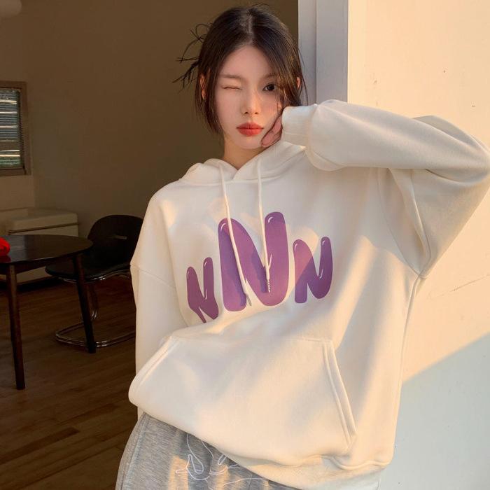 Hooded sweater 2025 new women s design sense niche lazy style explosion super good-looking student Hong Kong style with hat 3XL 1860₽