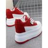 Fashion 13CM Microfiber Leather Spring Autumn Platform Wedge Women Chunky Sneaker Loafer Vulcanize Summer High Brand Comfy Shoes
