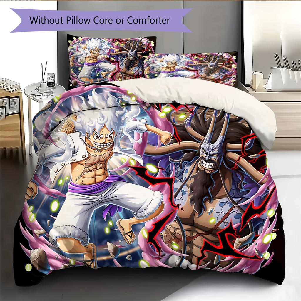 Cartoon Pattern Bedding Quilt Set Quilt Cover Pillowcase Home Decoration Birthday Gift (1 * Duvet Cover + 2 * Pillowcase, Without Core)