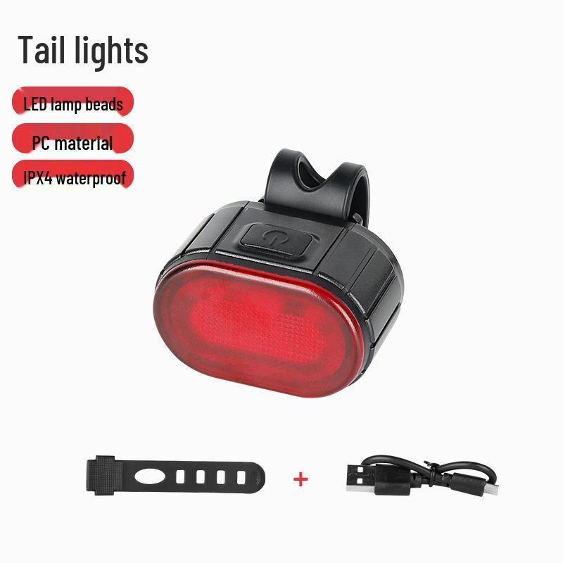 Super Bright Rechargeable Bicycle Front & Tail Light Set for Mountain Bikes - High Visibility Night Riding and Warning Light