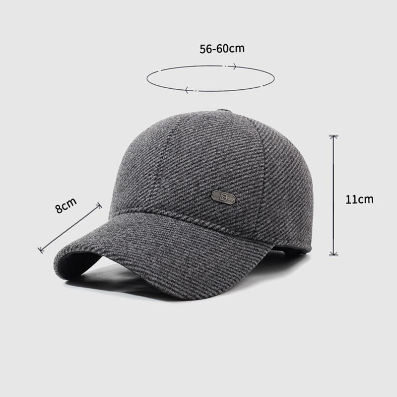 Autumn Winter Men's Warm Cap Middle-Aged Baseball Cap Outdoor Velvet Thick Cotton Cap