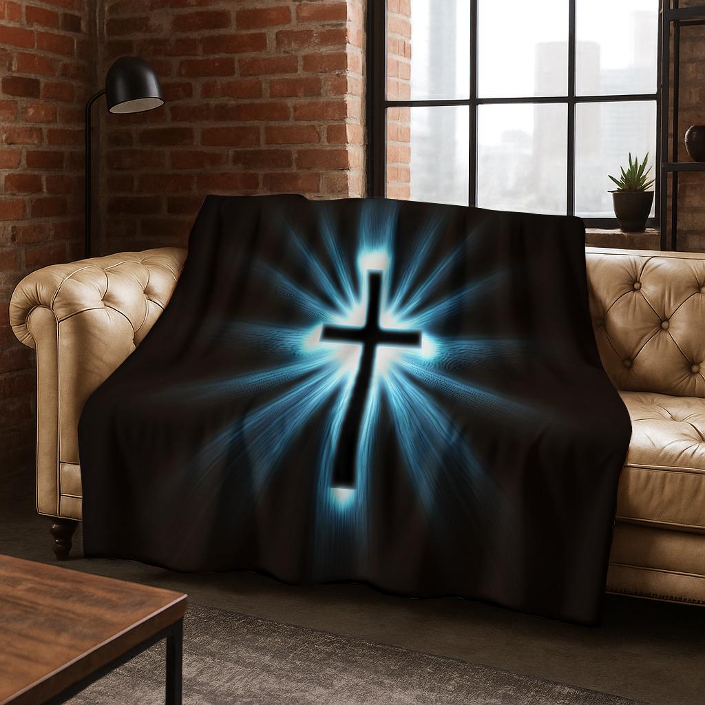 Christianity Pray Bible Cross Jesus Flannel Blanket Soft Warm Blanket for Bedroom Room Living Room Office Travel Camping Picnic