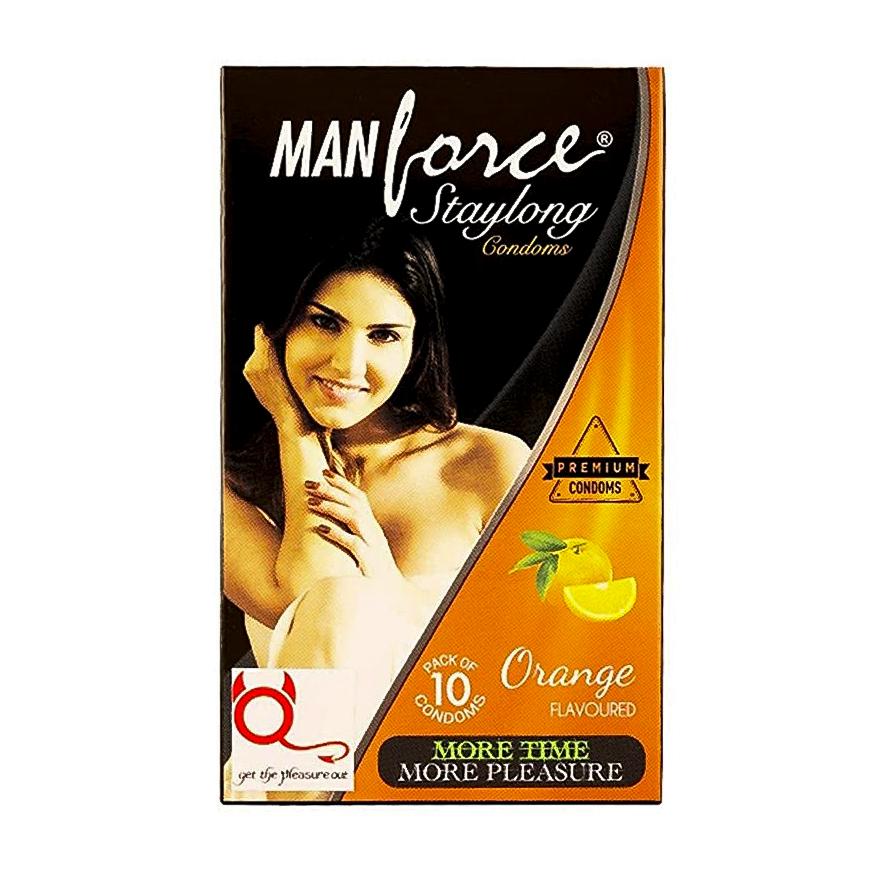 Condoms with Orange Flavor (10 Pieces), Orange Flavored Condoms Manforce