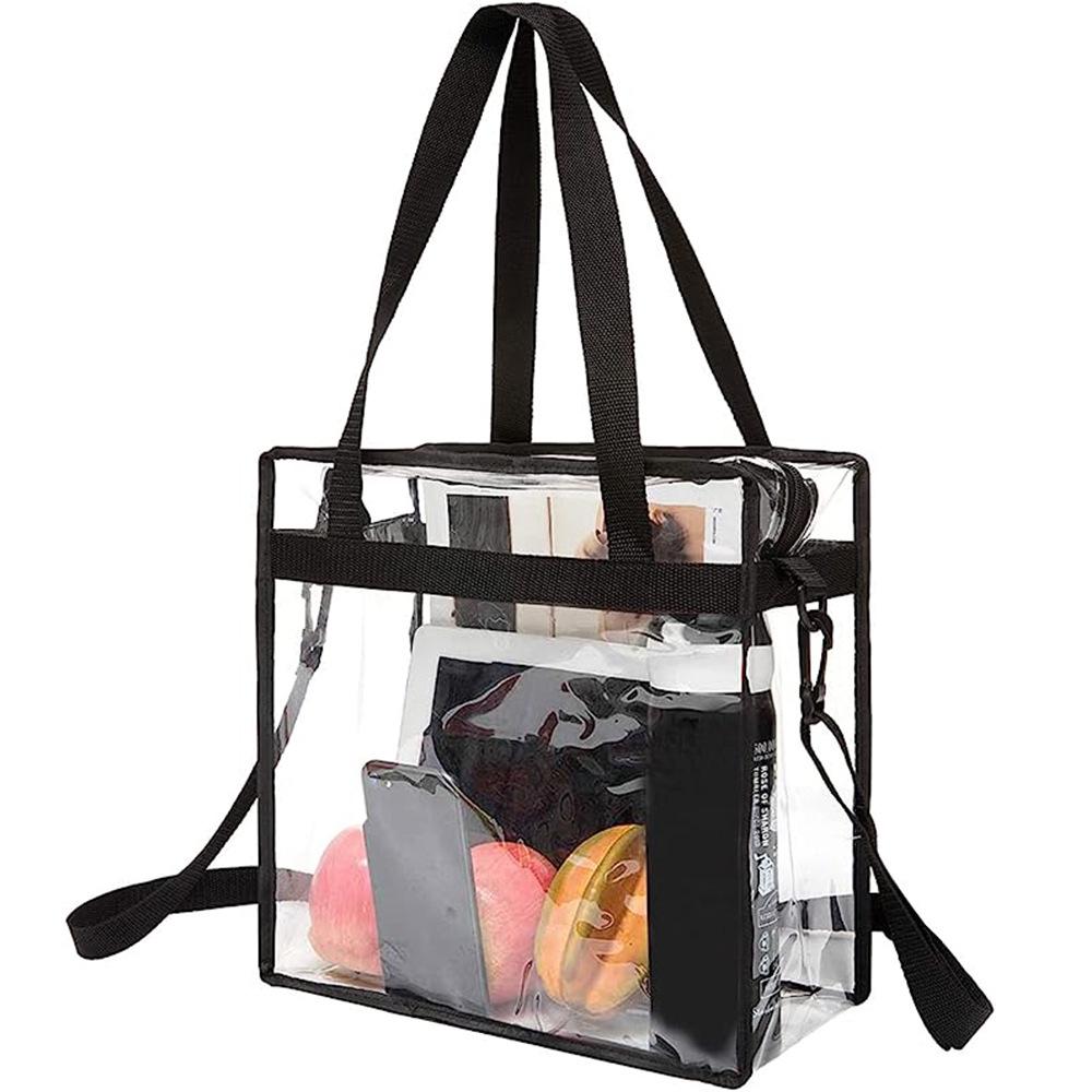 Versatile Transparent PVC Tote: Foldable Crossbody Handbag & Shoulder Bag for Shopping, Beach, and Travel