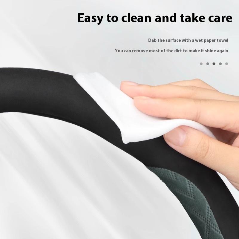 For Mitsubishi Outlander Pajero Asx Colt Lancer Delica Evolution L200 Triton RALLIART Anti-slip Car Suede Steering Wheel Cover