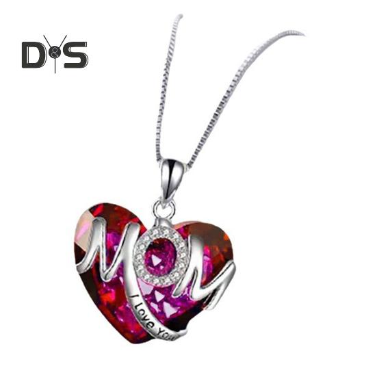 Collier pour femme avec pendentif cœur scintillant, longueur réglable, cadeau de fête des mères, accessoires de bijoux