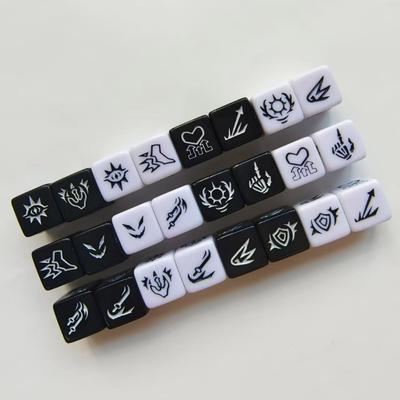 Keyword Pattern Six Sided Dices Acrylic Role Playing Game Dices Math Counting Teaching Tool for Board Game, Party