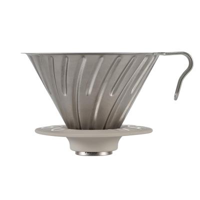 HARIO V60 Dripper Manual de Titanio, 1-4 Tazas, Goteo, Ligero, Exterior, Titanio, Greige, VDTI-02-TSV