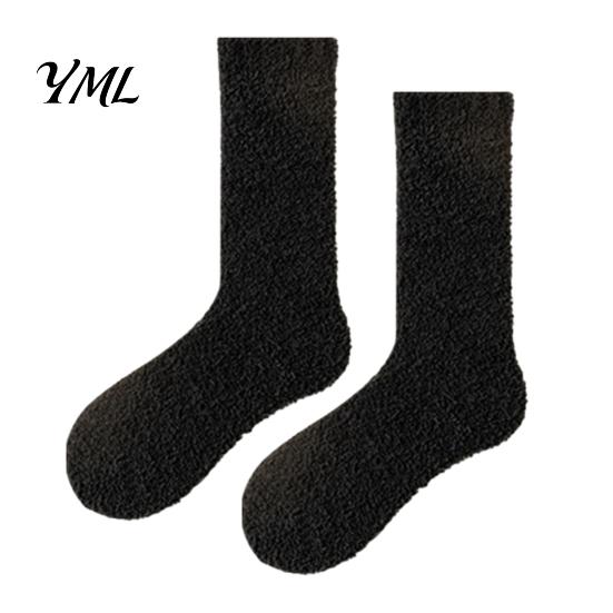 Warm Winter Sleep Socks Coral Fleece Crew for Women, Thickened Non-slip Socks, Fuzzy Velvet Thermal House Soft Plush Mittens Cold Weather Cozy Indoor
