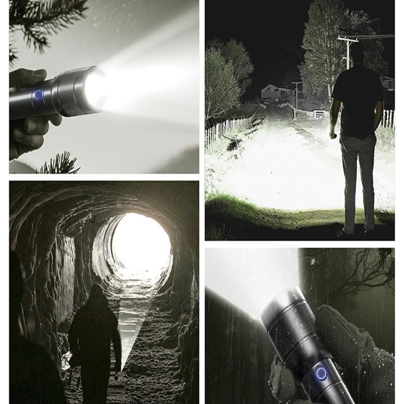 5000LM High Power LED Flashlight, USB Rechargeable,Zoomable, Long Range Up To 300M, Bright Torch for Emergency, Home, Camping, Outdoor Adventures