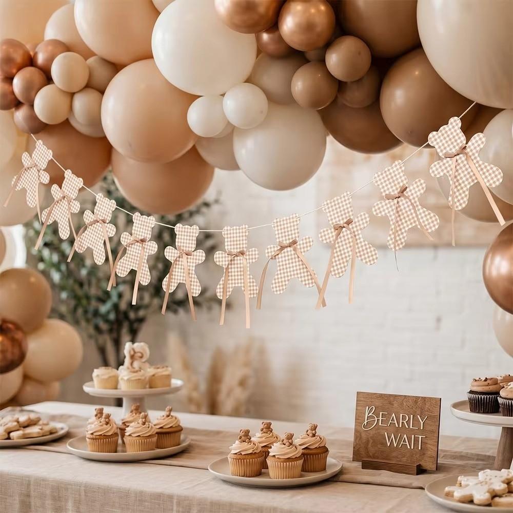 Boho Wall Decorations Garland Bear Birthday Supplies  We Can Bearly Wait Party