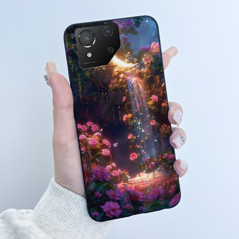 Custodia per Asus ROG Phone 8 Custodia per Telefono ROG 8 Pro Lusso Carino Coniglio Amore Divertente Nero Morbido TPU Silicone Cover Posteriore Protettiva