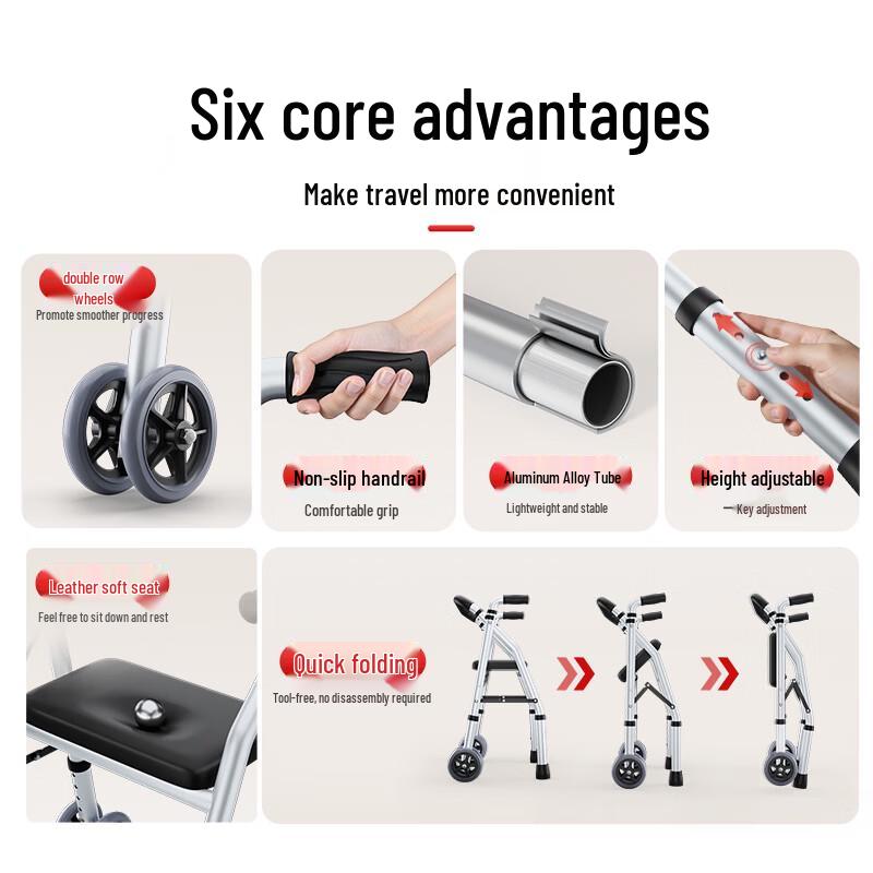 Fushide Multi-functional Foldable Walking Aid for Seniors