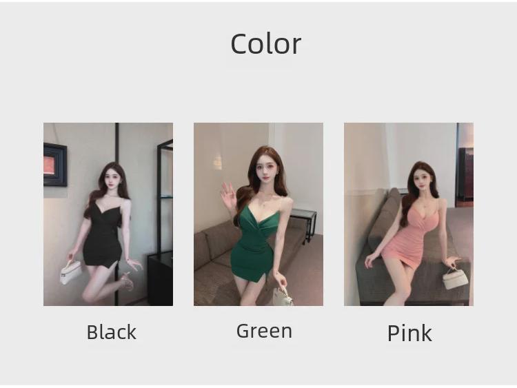 Women's Sexy V-Neck Backless Tube Dress - Elegant Slim Fit Summer Skirt