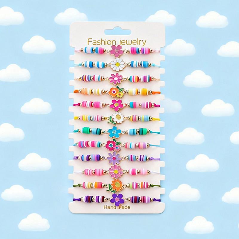 Kids Soft Polymer Clay Bracelet Set Cartoon Animal Design Multi-Layer Stackable Friendship Wristband Girls Boys 2025