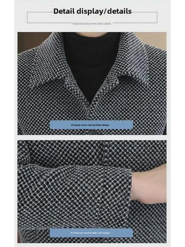 Herrjacka i gyllene minksammet - Trendig kort ullkappa för höst/vinter