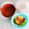 Reusable Fryer Basket 8-inch Round Silicone Fryer Liner with Dual Handles Non-stick Heat Resistant Baking Tray Reusable