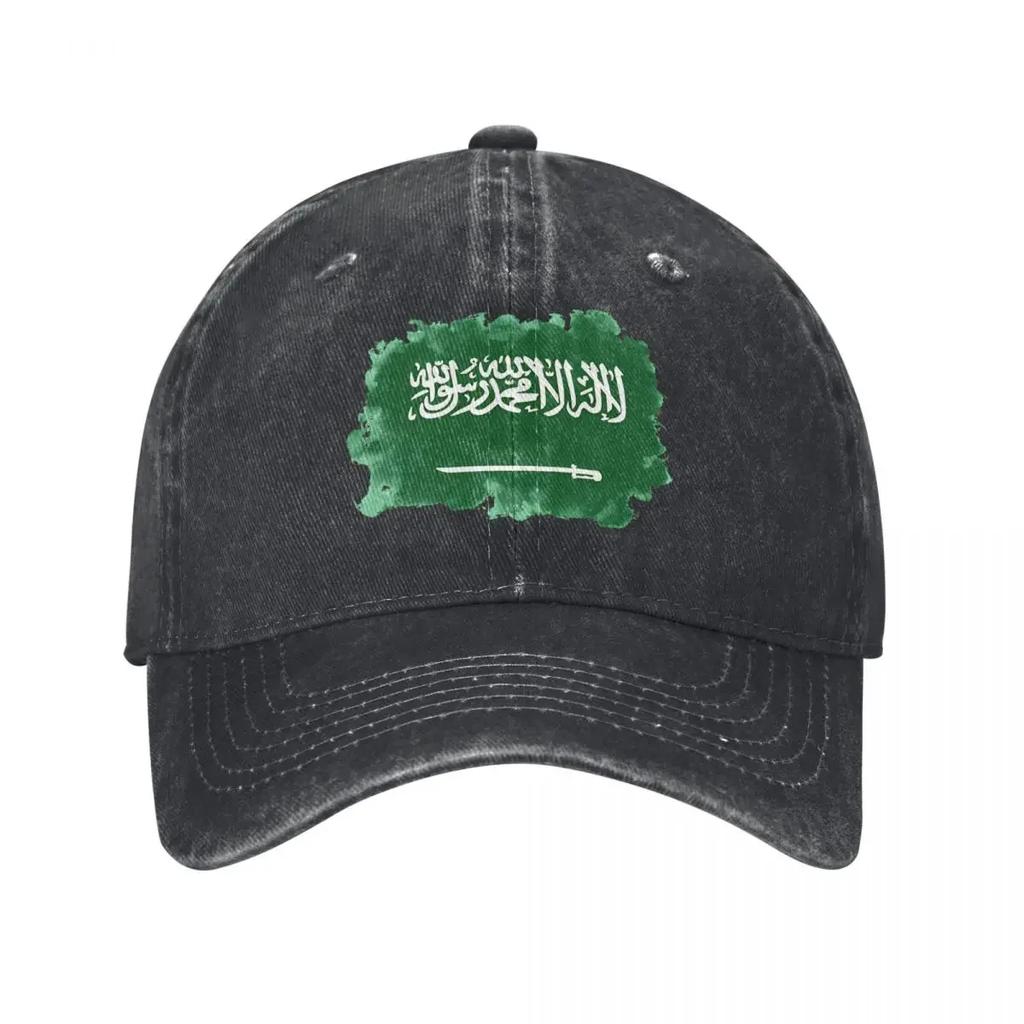 Fashion Saudi Arabia Flag Baseball Caps Unisex Distressed Denim Headwear Outdoor All Seasons Travel Hats Cap