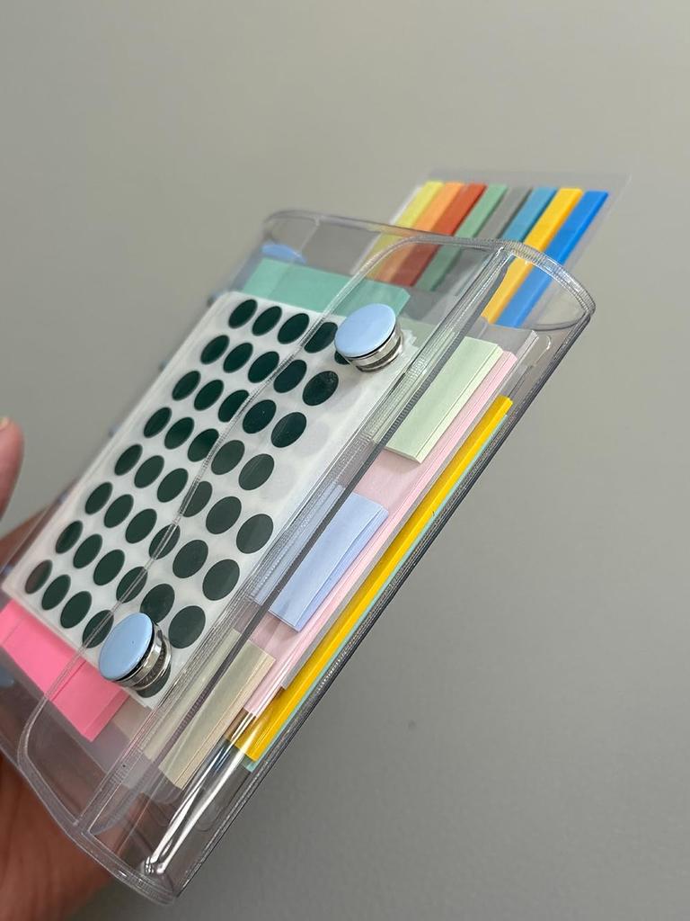 Winuin M5 Refill Sticker Book Mini 5 Sticker Transparent Release Peelable Oshikatsu Goods Mount, Mount, Paper, Binder, Double-Sided Pockets, (10