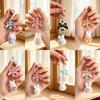 Cross-border KT Cat Fur Ball Keychain - Cute Cartoon Cat Charm Lanyard Pendant