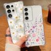 Little Flower Pattern Clear Phone Case For Samsung Galaxy S26 S25 S24 S23 Ultra S22 Plus S21 S24 S25 FE Shockproof Soft Cover