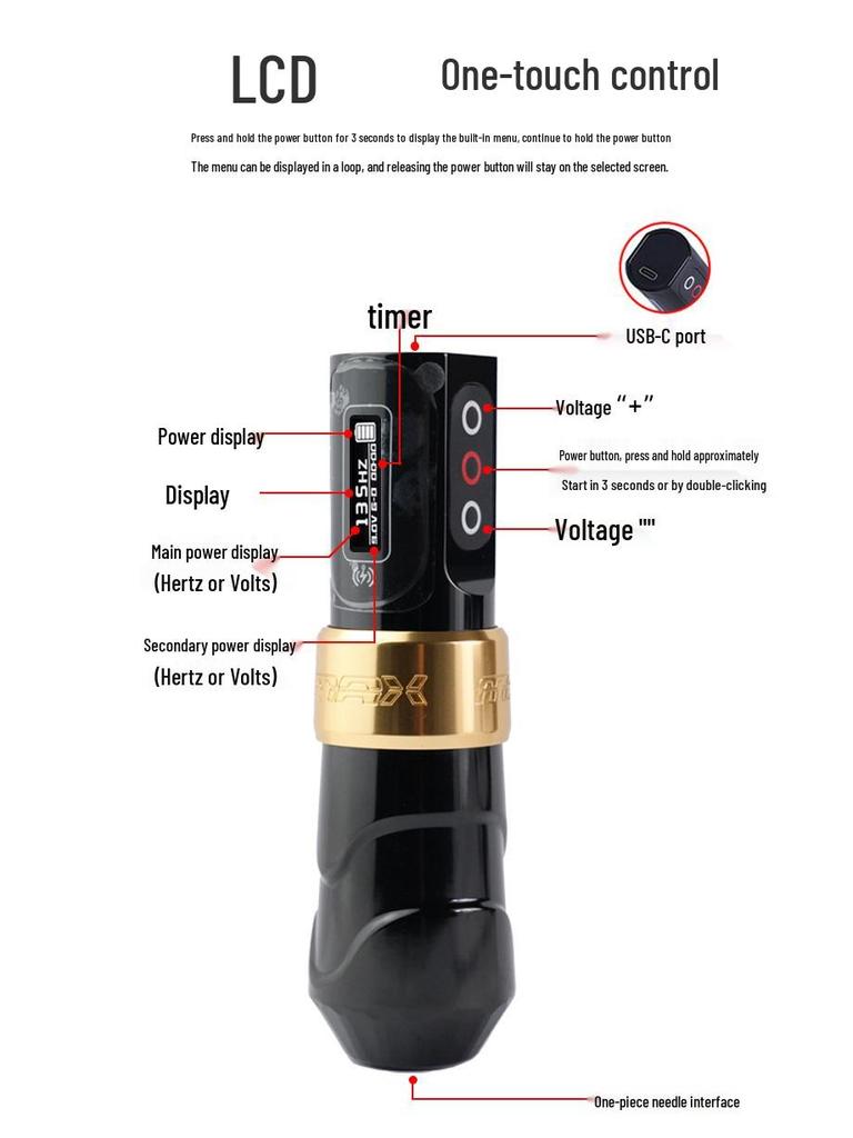 WX-01 Wireless Tattoo Pen with LCD Display