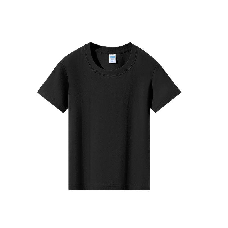 190g reines Baumwoll-Kinder-T-Shirt Kurzarm, einfarbiges Sommeroberteil für Jungen und Mädchen, lockeres Freizeit-Halbarm-Oberteil