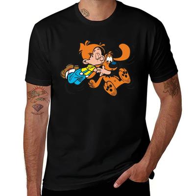 Unisexs Best Cartoon Spirou Vintage Retro Tshirt Basic Lightweight Short Sleeve Tee