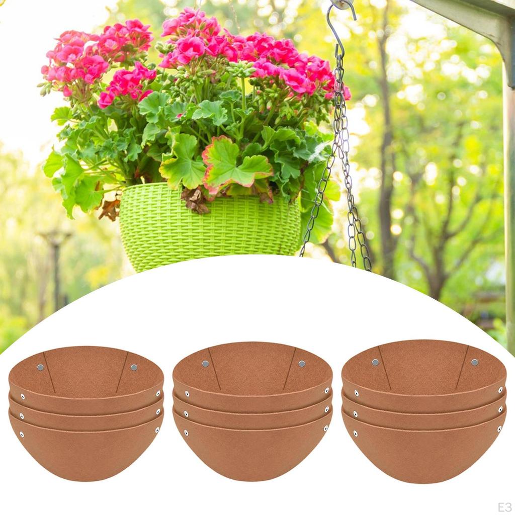 3 Felt Liners for Round Hanging Baskets And Flower Pots