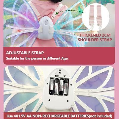 Dazzling Electric Butterfly Wings Glowing Effect Colorful Lights Elf Luminous Wings Luminous Comfortable To Wear