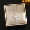 Women's Light Luxury Zirconia Cross Necklace - Stainless Steel Clavicle Chain