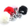 Hairy Ball Rabbit Tail Butt Plug G-Spot Anus Masturbation Sex Tool Chrysanthemum Stimulation Flirting Adult Sex Toy Medium Size