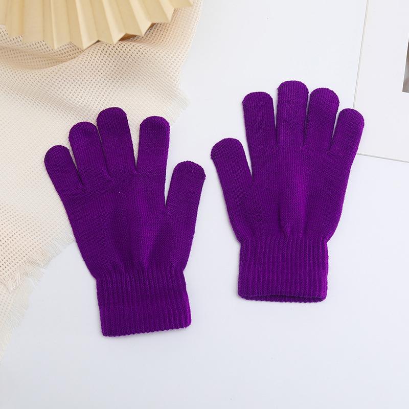 Winter Candy Color All-Match Warm Touch Screen Five-Finger Knitted Gloves Unisex