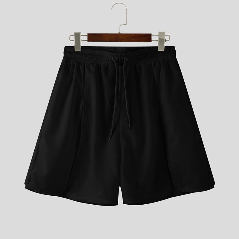 

INCERUN Мужские шорты с кулиской, эластичной талией, боковыми разрезами и кисточками, повседневные M