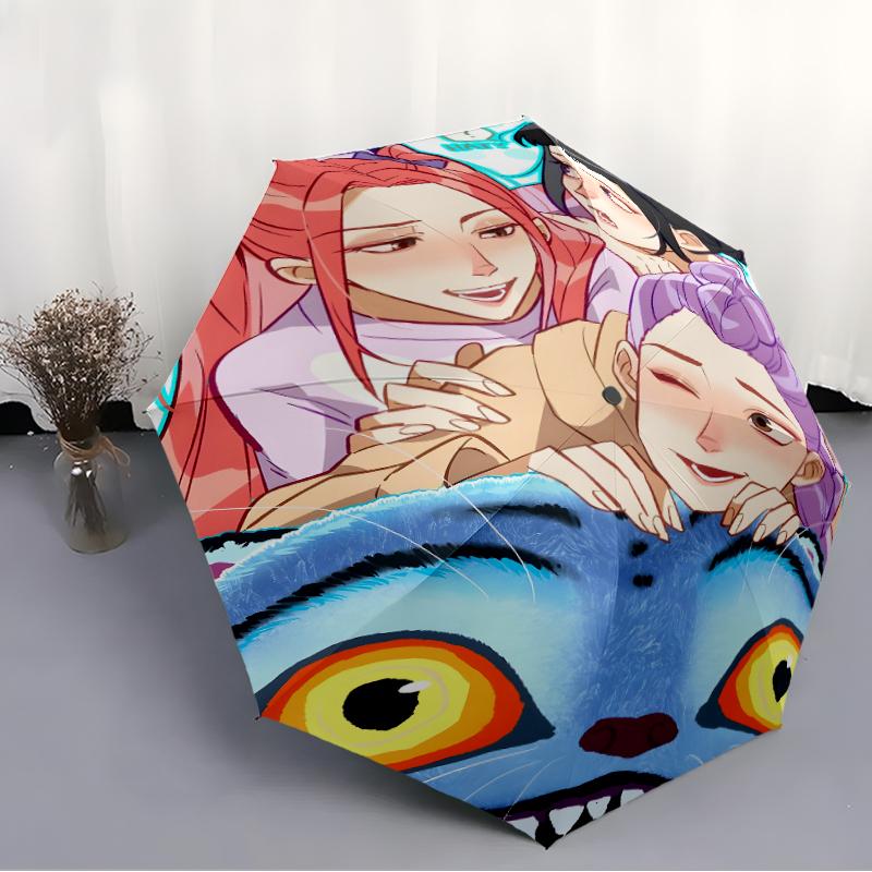 1pc KPop Demon Hunters12 Umbrella, Sun Protection, And UV Shielding. It Has Eight Sturdy Ribs for Outdoor Use And Perfect Gift