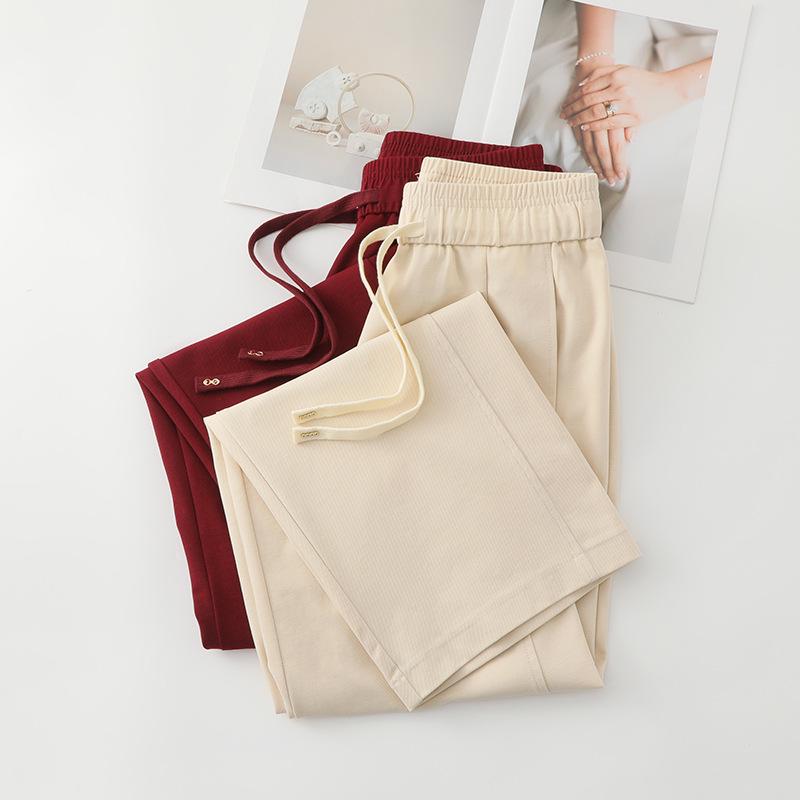 Women's High Waist Red Wide-Leg Sweatpants - Spring 2025 Collection
