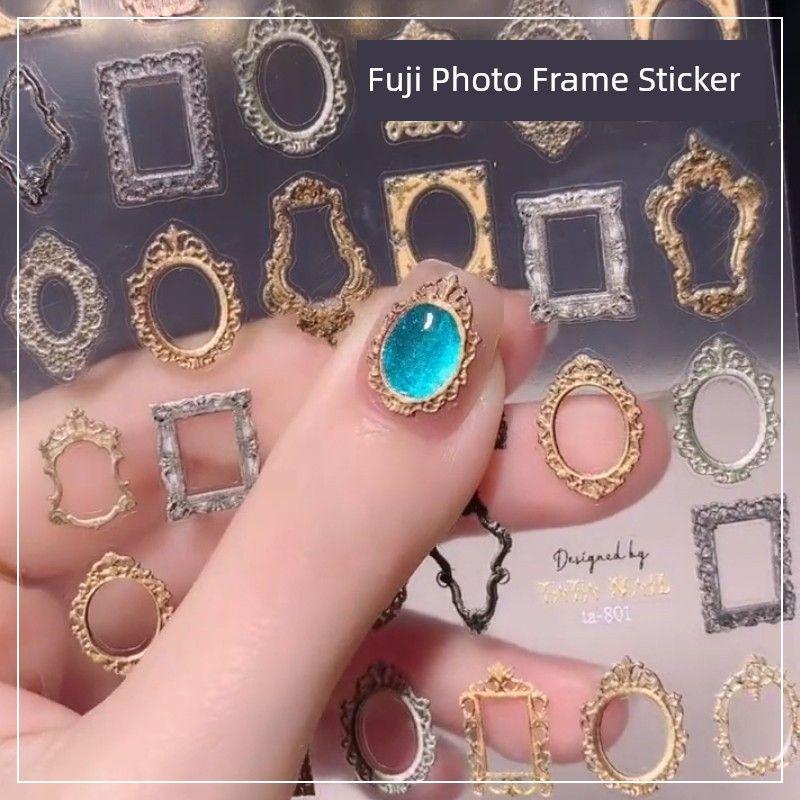 

New Arrival National Style New Chinese Style a Chaplet and Official Robes Nail Stickers Xiuhe Wedding Nail Bride Wear Nail Nail Ornament Retro-Photo Frame Bronzing