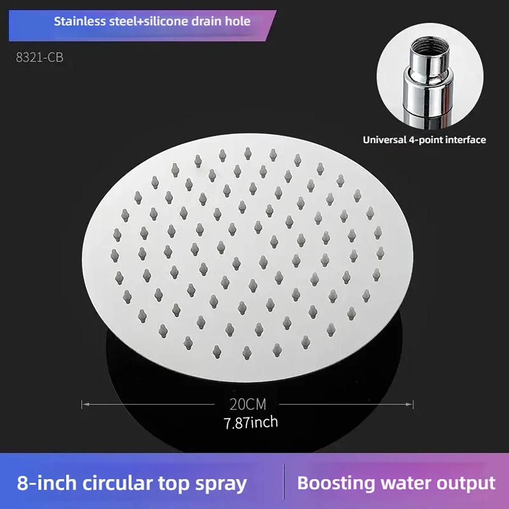 8/10/12 Inch Ultra-thin Wall Mount Rainfall Shower Head With 16inch Stainless Steel Shower Arm 150cm ABS Hose Bathroom Hardware