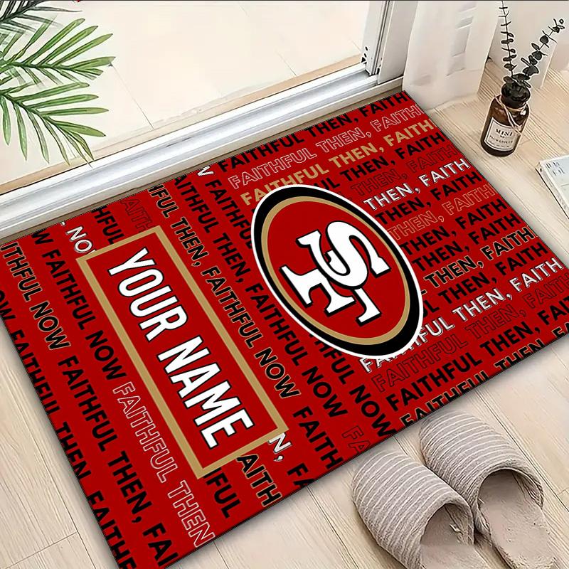 Custom Name Rug Vintage 49ers Football Area Rug Suitable for Indoor And Outdoor,Carpets for Homes, Offices,Living Rooms,Home Decor,Christmas Gift