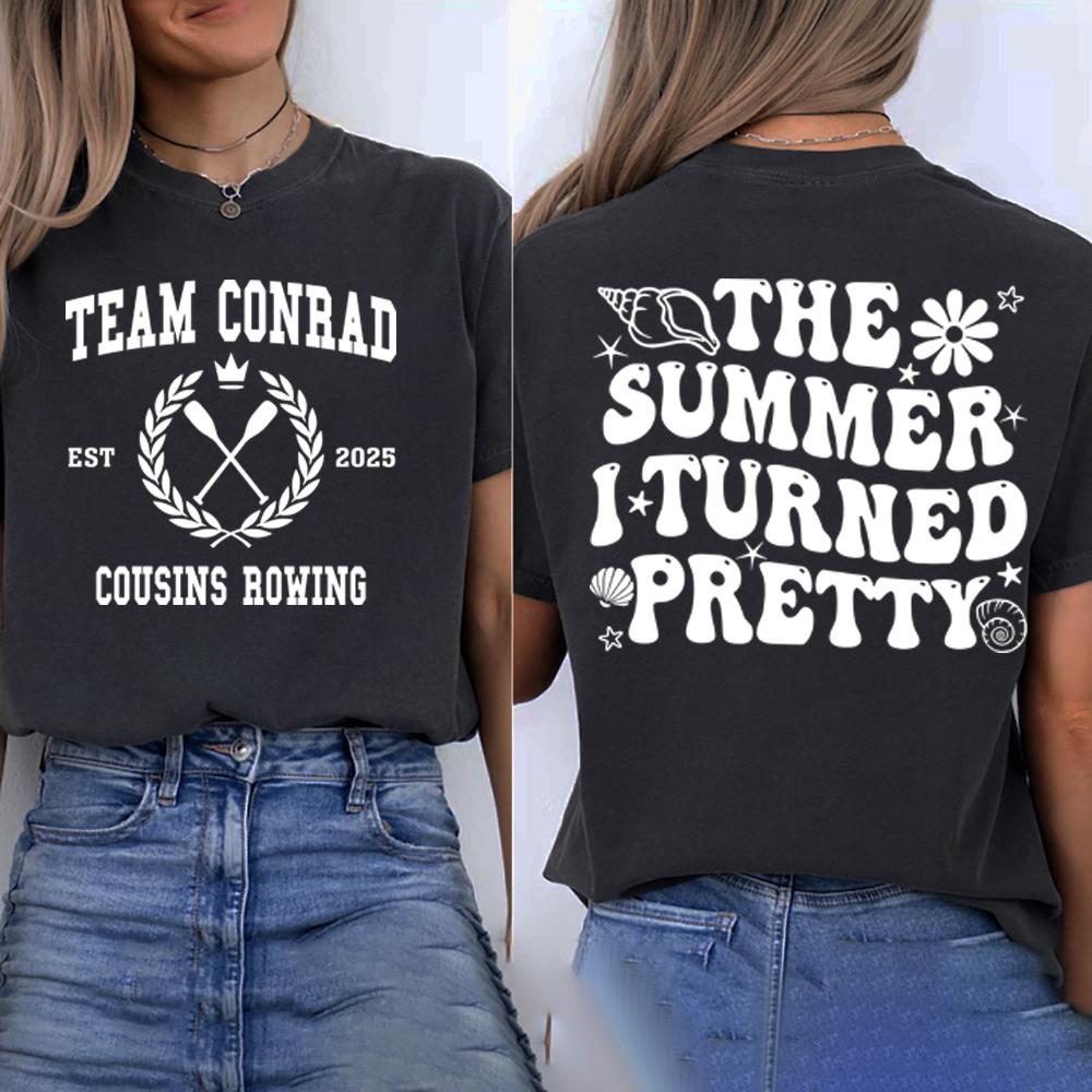 

Лето, когда я стала красивой Футболка TSITP Команда Конрада Футболка Мужская Женская Футболки с коротким рукавом Пляжная Летняя Атмосфера Рубашка Уличная Одежда Топы L темно серый