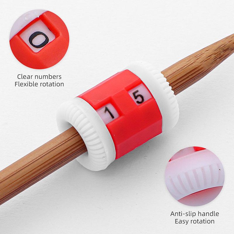 Handmade Plastic Knitting Needle Counter for DIY Sweater Stitch Tracking