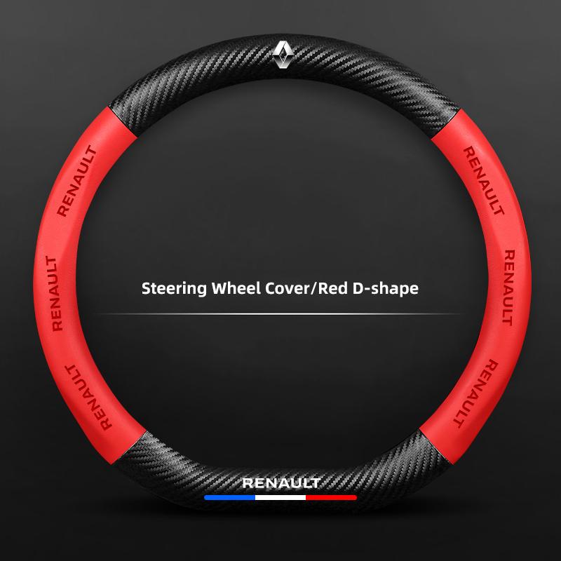 2026 Hot For Renault Hub Caps Car Steering Wheel Cover Breathable Anti-slip Accessories For Renault Clio Koleos Megane QM6 Kadja