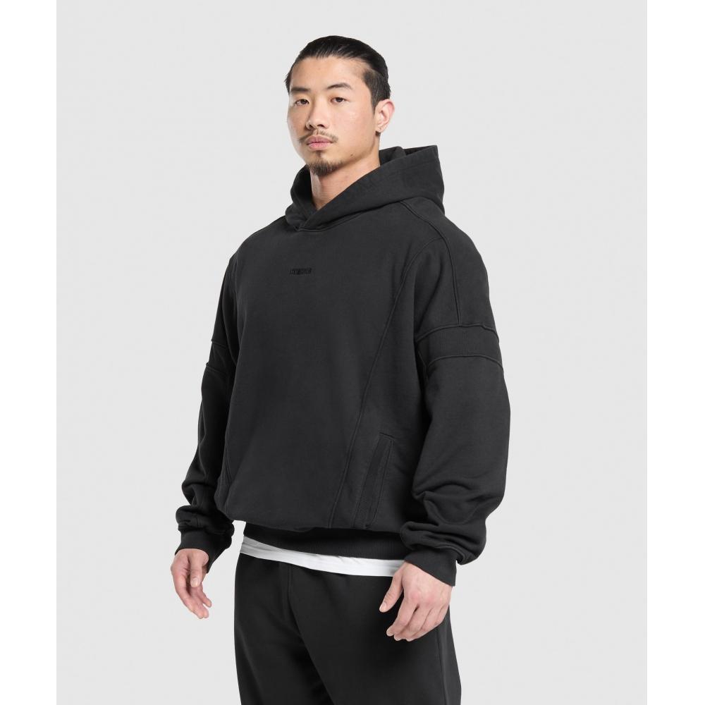 Gymshark Sudadera con capucha pesada negra A2b3a Bb2j