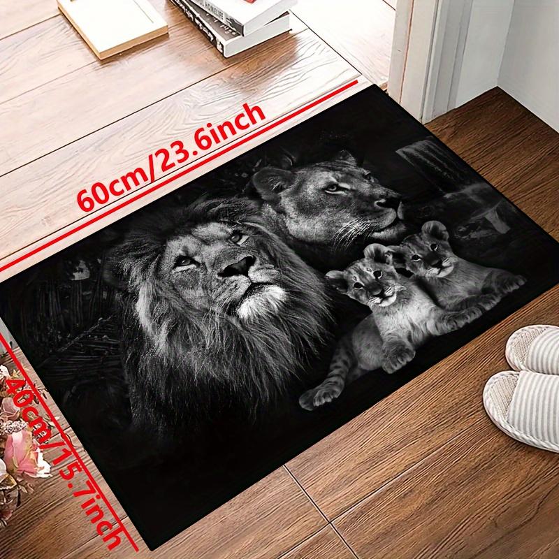 1pc Wild Lion Print Area Rug, Anti-fading Throw Carpet, Washable Tapestry, Mat For Living Room Bedroom Nursery Room Outdoors Pat